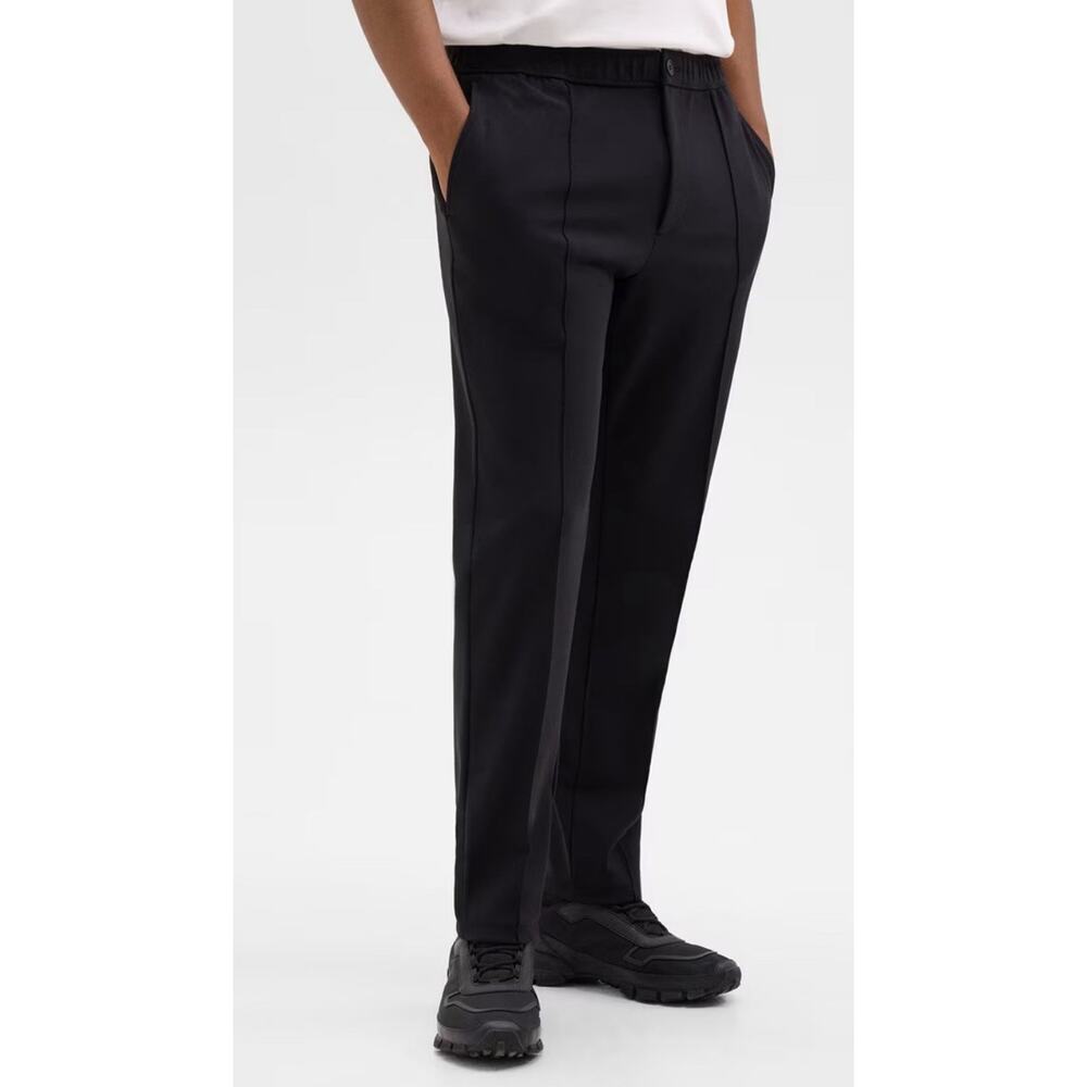 Theory Black Curtis Precision Pointe 34W stretch piped pants
